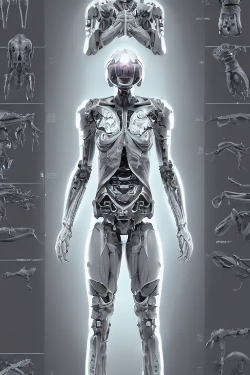 Image similar to symmetry!! full body female human anatomy concept, greeble panels, gun metal grey, cyborg limbs, tentacles, digital art, in the style of ben lol, brian sum, ramil sunga, herbert lowis, furio tedesschi, christopher cao, artstation, pinterest, deviantart, photoshop, octane render, unreal engine