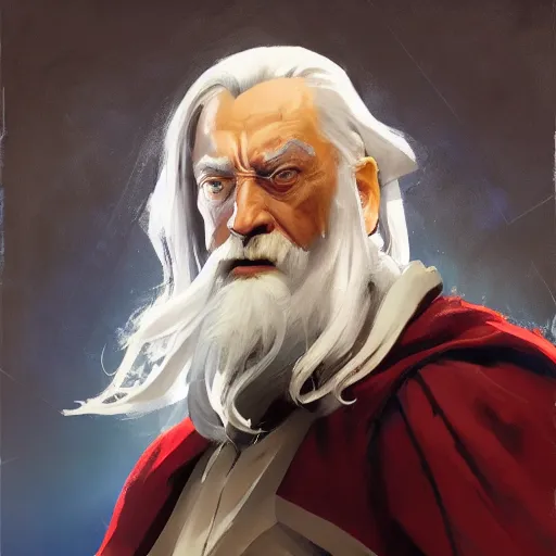 Prompt: greg manchess portrait painting of partially armored albus dumbledore as overwatch character, medium shot, asymmetrical, profile picture, organic painting, sunny day, matte painting, bold shapes, hard edges, street art, trending on artstation, by huang guangjian and gil elvgren and sachin teng