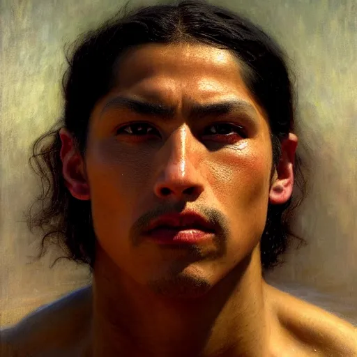 Prompt: a realistic portrait of a good - lookiung chicano swimmer,, high detail, cleary see face, by gaston bussiere, bayard wu, greg rutkowski, odd nerdrum, maxim verehin, dan dos santos, masterpiece, sharp focus, cinematic lightning - h 7 6 8