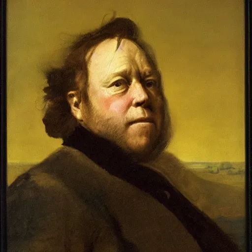 Prompt: alex jones by rembrandt,