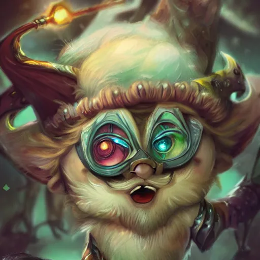 Prompt: Heimerdinger from League of legends, high resolution fantasy concept art, intricate details, soft lighting