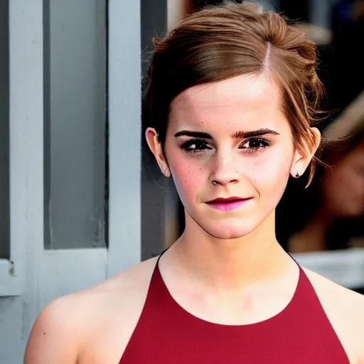 Prompt: emma watson as an f 4 tornado destroying houses