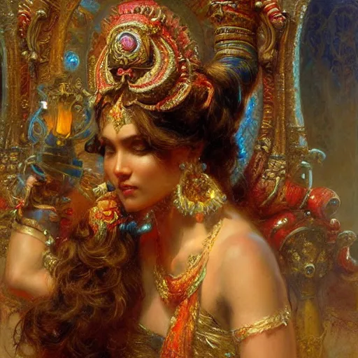 Image similar to artstation, intricate details, hyper details, by gaston bussiere, ganesha,