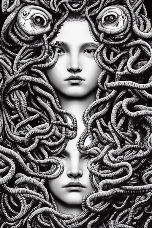 Image similar to Medusa goddess painting by Dan Hillier, trending on artstation, artstationHD, artstationHQ, 4k, 8k