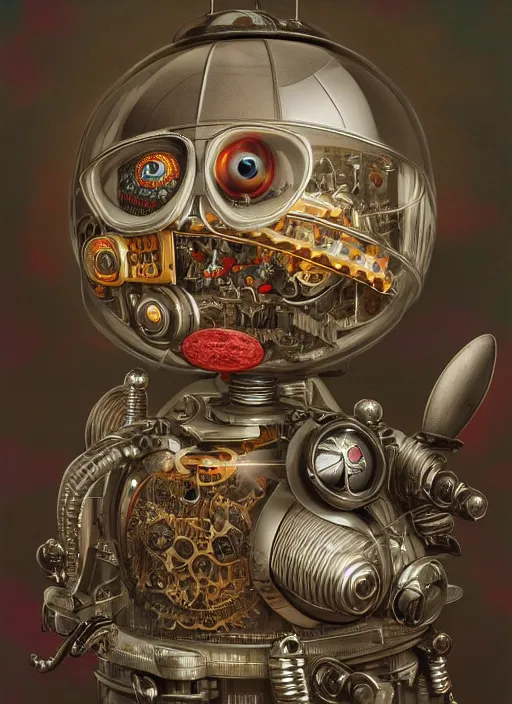 Prompt: highly detailed wide - angle portrait of a retro mechanical insect toy, nicoletta ceccoli, mark ryden, lostfish, earl nore, hyung tae, frank frazetta, global illumination, detailed and intricate environment