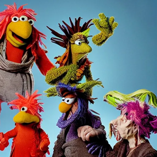 Prompt: fraggle rock as elden ring characters