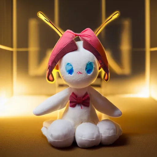 Prompt: cute fumo plush of a girl with antennae that pick up radio waves, lens flare, vray