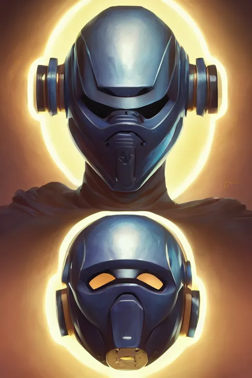 Image similar to epic mask helmet robot ninja portrait stylized as fornite style game design fanart by concept artist gervasio canda, behance hd by jesper ejsing, by rhads, makoto shinkai and lois van baarle, ilya kuvshinov, rossdraws global illumination radiating a glowing aura global illumination ray tracing hdr render in unreal engine 5