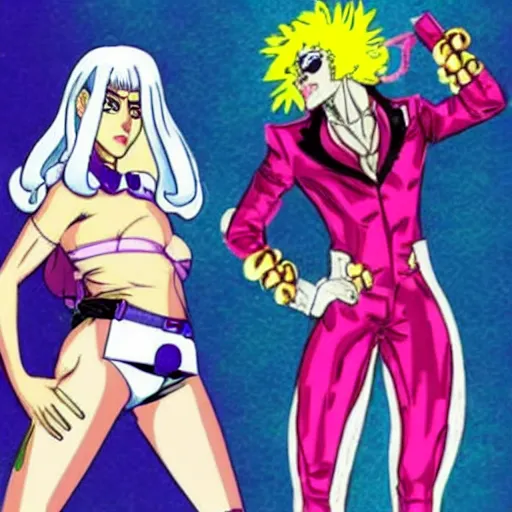 Image similar to lady gaga in jojo bizarre adventure