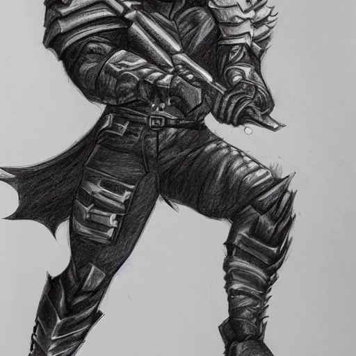 Image similar to a highly detailed sketch drawing of a man wearing a epic shadow hero costume