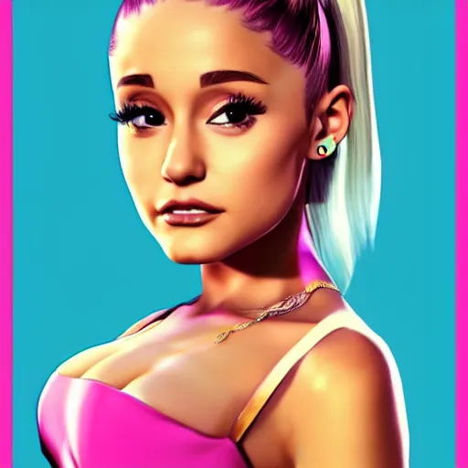 Image similar to ariana grande in gta v, cover art by stephen bliss, artstation, no text