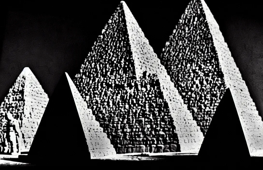 Image similar to excommunication the pyramid of figures is drawn together biblically accurate intact flawless ambrotype from 4 k criterion collection remastered cinematography gory horror film, ominous lighting, evil theme wow photo realistic postprocessing meditational visions directed by kurosawa