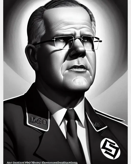 Image similar to scott morrison in the style of nazi communist propaganda poster art in the year 1 9 8 7 ultra realistic, concept art, intricate details, highly detailed, photorealistic, octane render, 8 k, unreal engine. art by artgerm and magali villeneuve