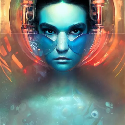 Image similar to lofi underwater biopunk artstation portrait, Pixar style, by Tristan Eaton Stanley Artgerm and Tom Bagshaw.