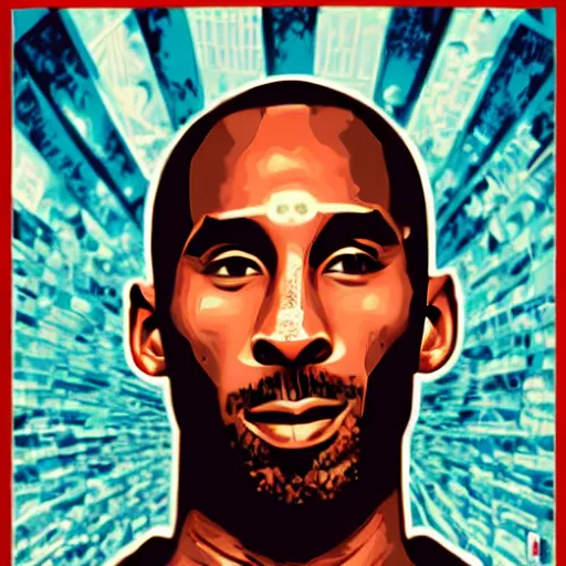 Image similar to Sideview Portrait of kobe bryant by Shepard Fairey