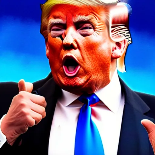 Image similar to Donald trump with blue hair