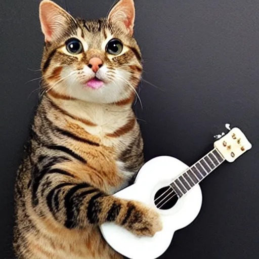 Prompt: ukulele cat