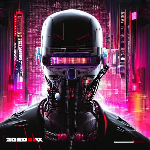 Image similar to album cover 3 d art cyberpunk abstract