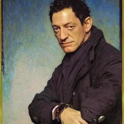 Prompt: portrait of jason isaacs, long shot, bouguereau, norman rockwell, mucha