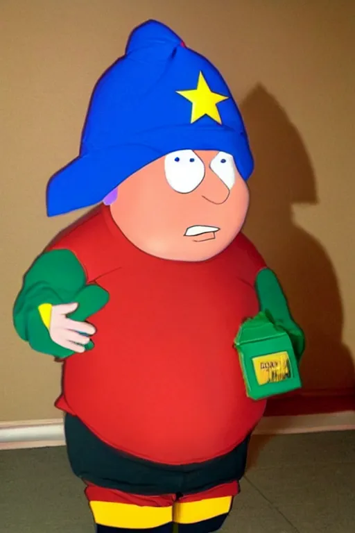 Image similar to Eric Cartman from South Park as a real life 3d human