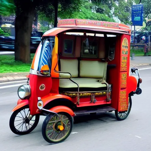 Prompt: open chassis auto rickshaw