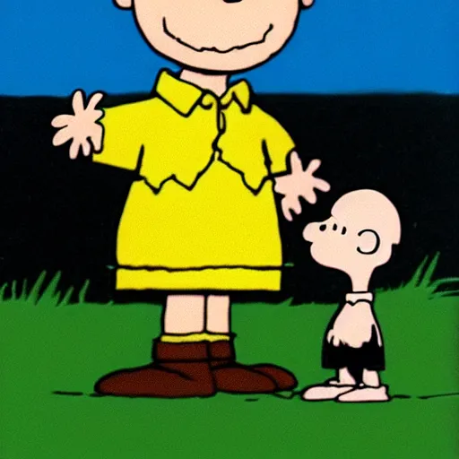 Prompt: charlie brown illustrated by charles schulz