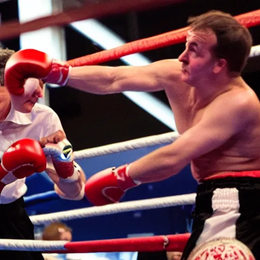 Image similar to Gordon Brown in a boxing match with David Cameron