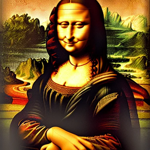 Image similar to a monalisa mosaic, ultra high detail, 8 k.