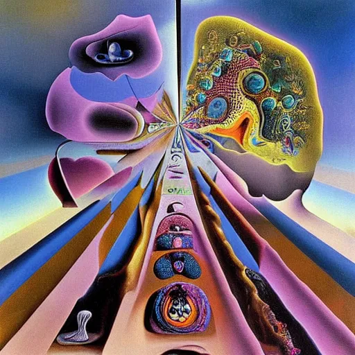 Prompt: consciousness expanding during a psychedelic fever dream, surreal and ethereal by salvador dali