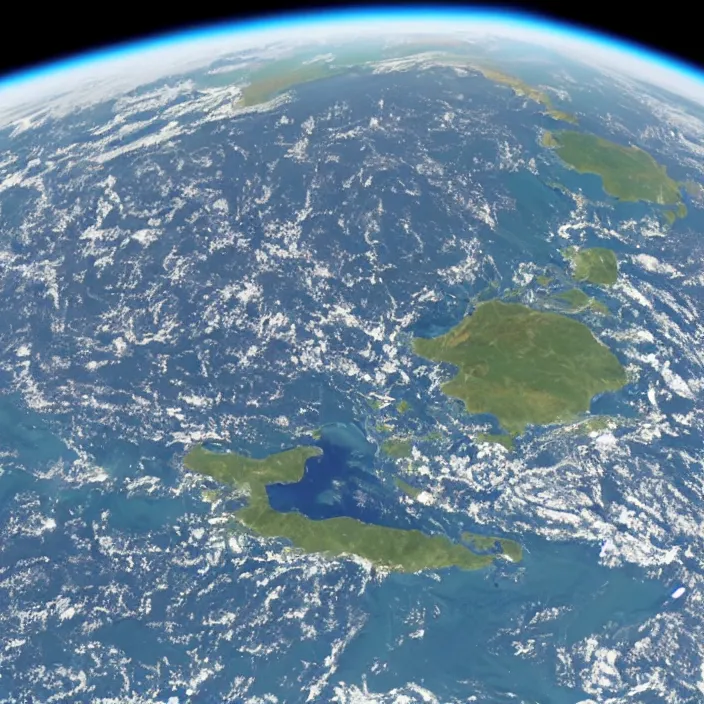 Image similar to the flat earth seen from space, artists rendition