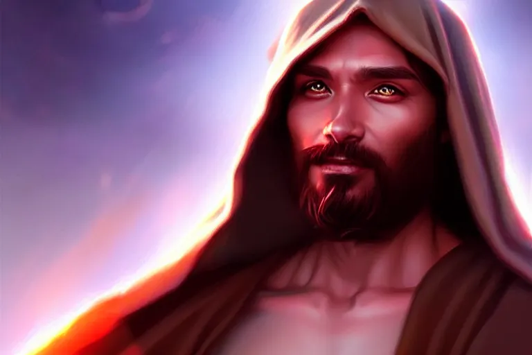 Image similar to the devil dressed as jesus christ ; art by artgerm ; digital art ; character art ; star wars