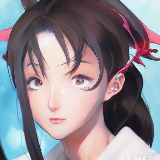 Image similar to A beautiful semi realistic anime portrait of Chun li, by Stanley Artgerm Lau, WLOP, Rossdraws, James Jean, Andrei Riabovitchev, Marc Simonetti, and Sakimichan, tranding on artstation H- 768