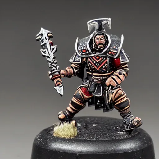 Image similar to miniature of a norse berserker playing blood bowl warhammer