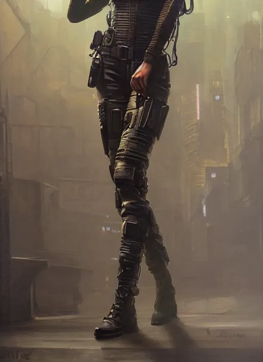 Prompt: Nikki tanaka. beautiful cyberpunk female USN marine wearing a military vest and military jumpsuit (cyberpunk 2077, bladerunner 2049). gorgeous face. Iranian orientalist portrait by john william waterhouse and Edwin Longsden Long and Theodore Ralli and Nasreddine Dinet, oil on canvas. Cinematic, hyper realism, realistic proportions, dramatic lighting, high detail 4k