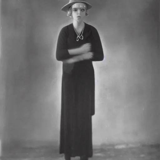 Prompt: a beautiful photographic portrait of a non - binary person in 1 9 3 2