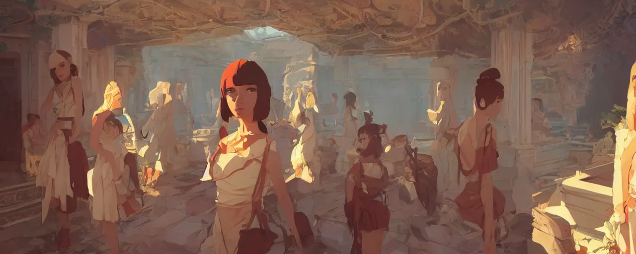 Image similar to an advanced ancient civilisation global illumination ray tracing 8 k hd resolution, by ilya kuvshinov and cushart krentz and gilleard james