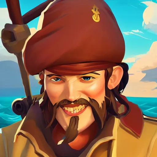 Image similar to painting jack the pirate on sea of thieves game avatar hero smooth face median photoshop filter cutout vector behance hd by jesper ejsing, by rhads, makoto shinkai and lois van baarle, ilya kuvshinov, rossdraws, illustration, art by ilya kuvshinov and gustav klimt