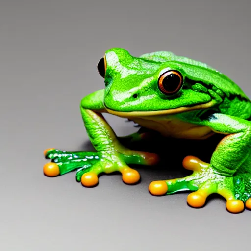 Prompt: a frog inspired by poison created by the make up artist hungry photographed by andrew thomas