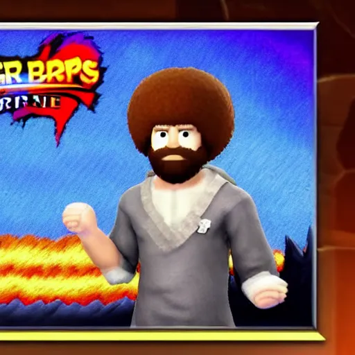 Image similar to Bob Ross character reveal for Super Smash bros ultimate