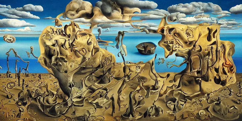 Image similar to the world between death and life, surrealistic detailed painting, by damien gilley and salvador dali