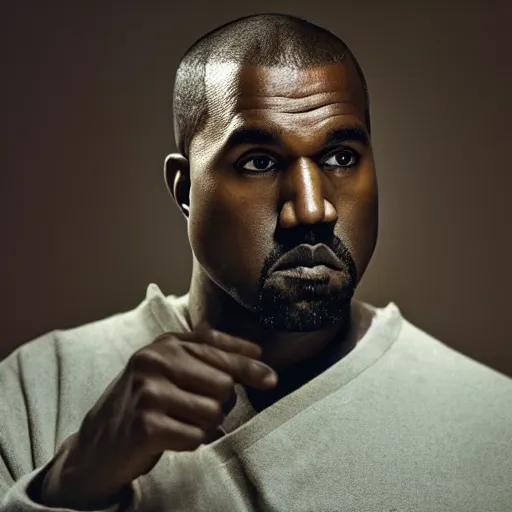 Prompt: Kanye West as a Jedi, portrait, 40mm lens, shallow depth of field, close up, split lighting, cinematic