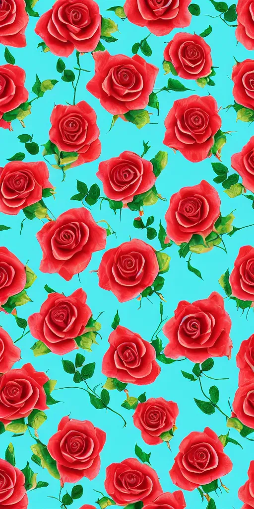 Image similar to seamless pattern of beautiful roses with leaves and throns, colourful, symmetrical, repeating 35mm photography