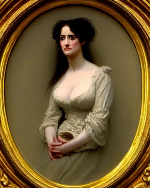 Prompt: accurate portrait en buste of eva green vesper lynd vannessa ives by Hughes Merle, by Pierre Auguste Cot, perfectly detailed eyes, abundant detail