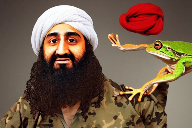 Prompt: Osama bin laden as a frog