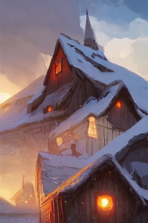 Image similar to wooden houses in an viking village on the icelandic coast , official fanart behance hd artstation by Jesper Ejsing, by RHADS and Makoto Shinkai and Lois van baarle and ilya kuvshinov and rossdraws