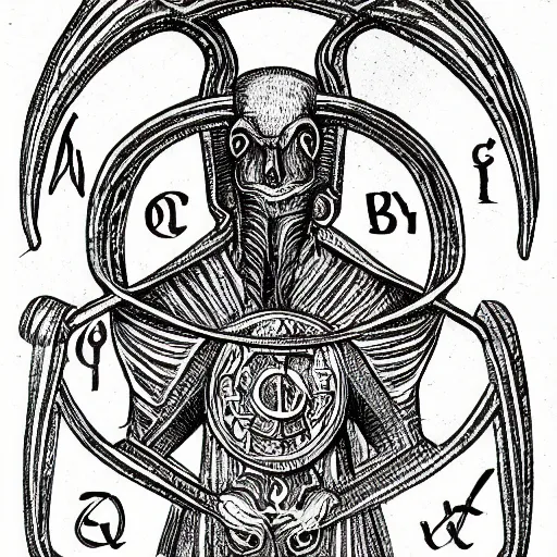 Image similar to an illustration of a sigil of baal from the goetia