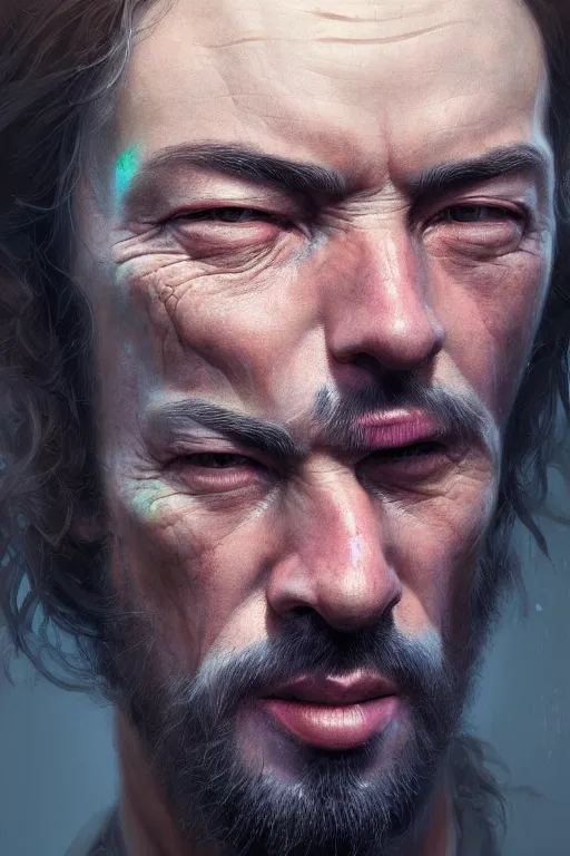 Image similar to ultra detailed facial portrait of dutch van der linde, extremely detailed digital painting, in the style of fenghua zhong and ruan jia and jeremy lipking and peter mohrbacher, mystical colors, rim light, beautiful lighting, 8 k, stunning scene, raytracing, octane, trending on artstation