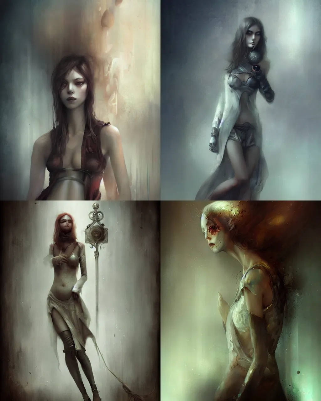 Prompt: bastien lecouffe deharme digital art of beautiful modern girl wearing high fashion clothing