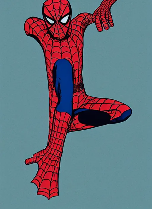 Image similar to poster artwork by Michael Whelan and Tomer Hanuka, John Romita Jr of Spiderman as a failed husband, from scene from Twin Peaks, clean, simple illustration, nostalgic, domestic, full of details