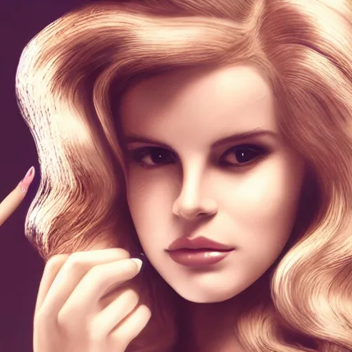 Image similar to Lana del rey in a hand cream commercial, photorealistic, detailed, studio